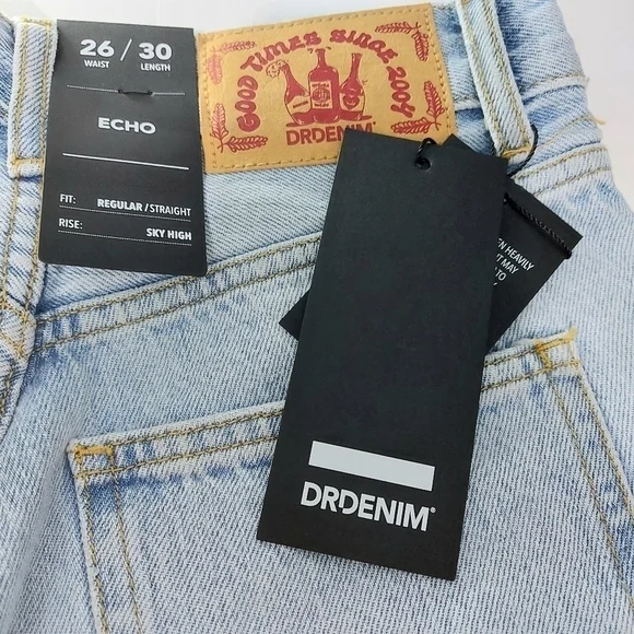 Dr Denim Echo High Rise Wedgie Scribble Jeans Size 26W30L - Picture 14 of 16